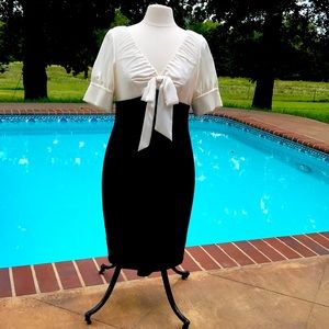 Adrianna Papell Summer, Evening Dress, sz 12, Black and Ivory, lined